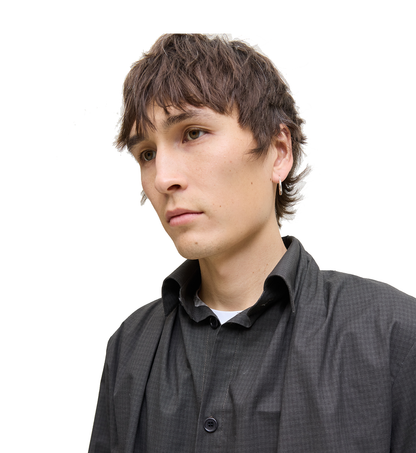 DRAPED SHAWL COLLAR SHIRT
