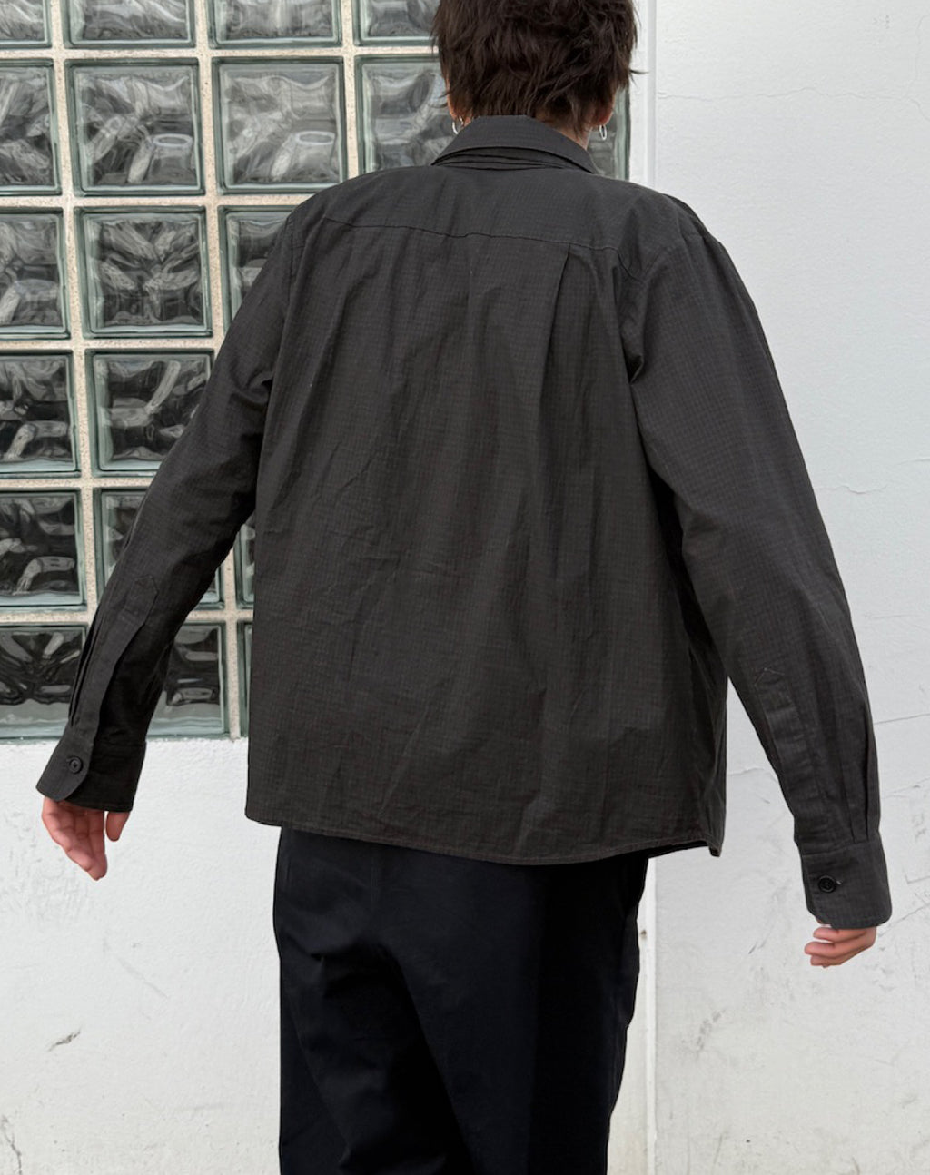 Draped Shawl Collar Shirt