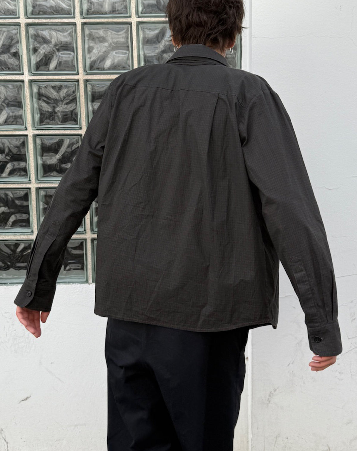 Draped Shawl Collar Shirt