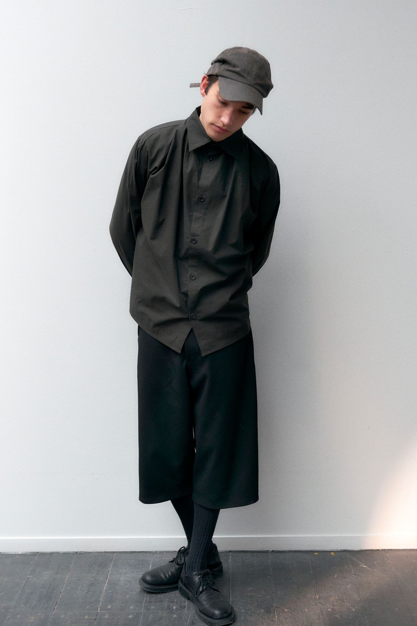 Draped Shawl Collar Shirt