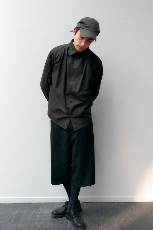 Draped Shawl Collar Shirt