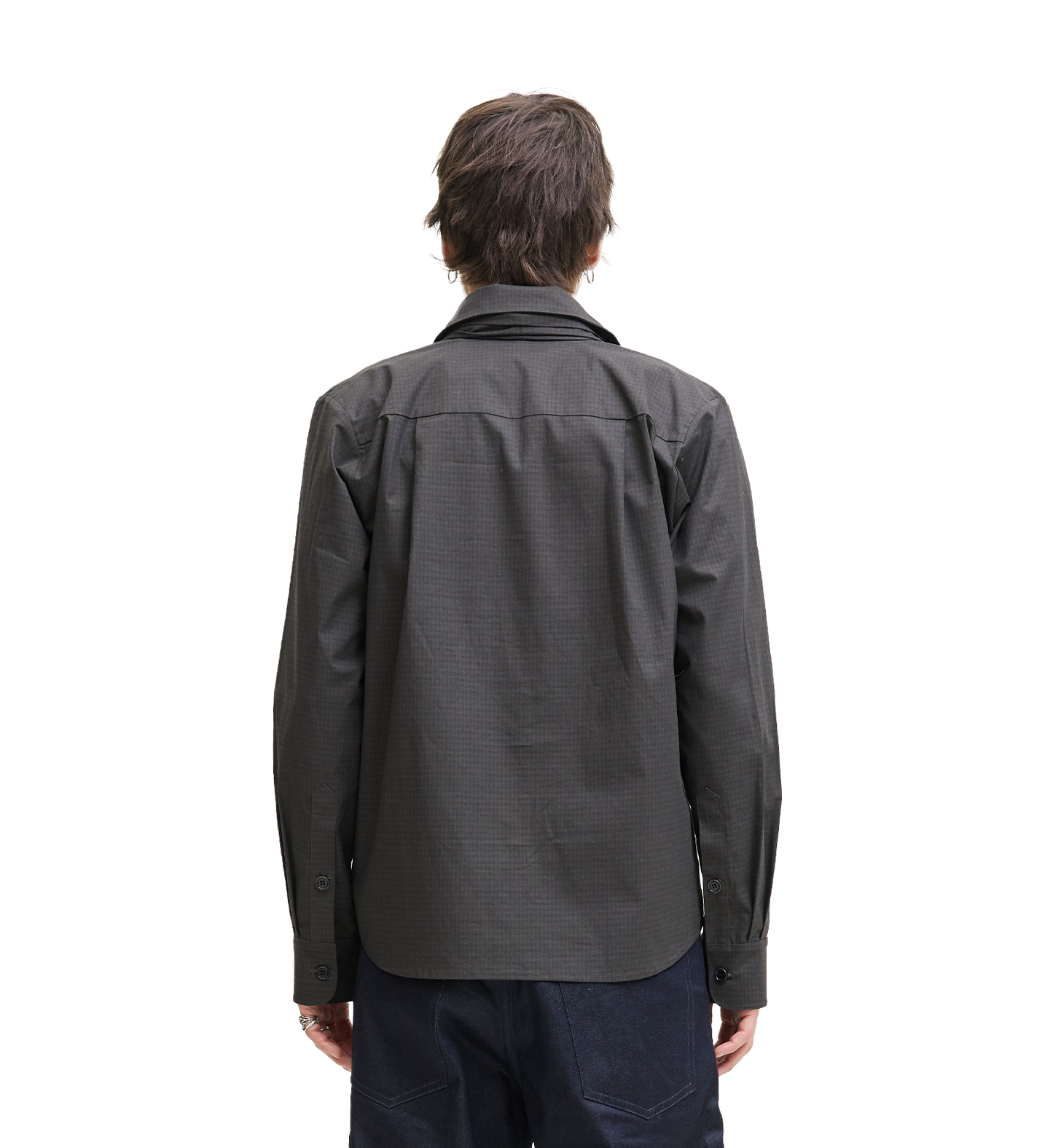 DRAPED SHAWL COLLAR SHIRT