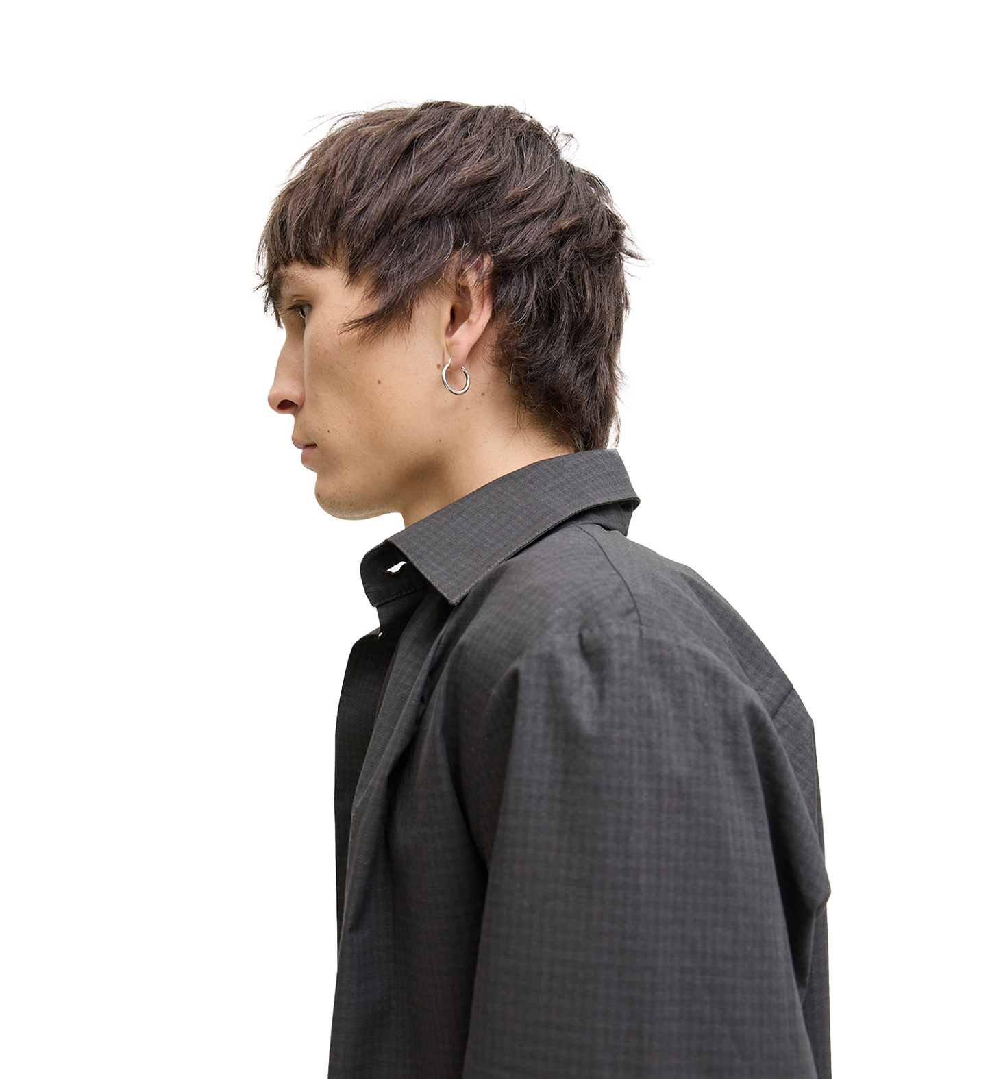 DRAPED SHAWL COLLAR SHIRT