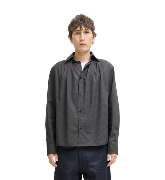 DRAPED SHAWL COLLAR SHIRT