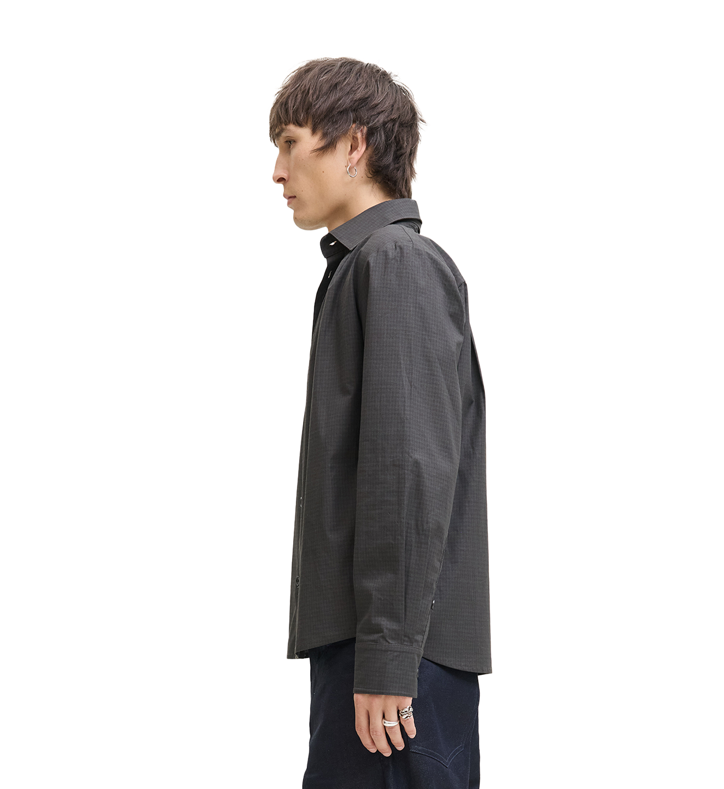 DRAPED SHAWL COLLAR SHIRT