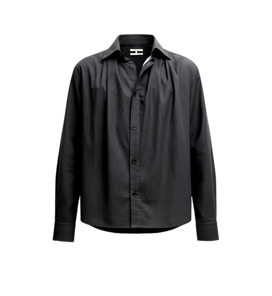 Draped Shawl Collar Shirt
