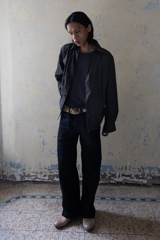 Draped Shawl Collar Shirt