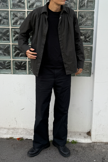 Draped Shawl Collar Shirt